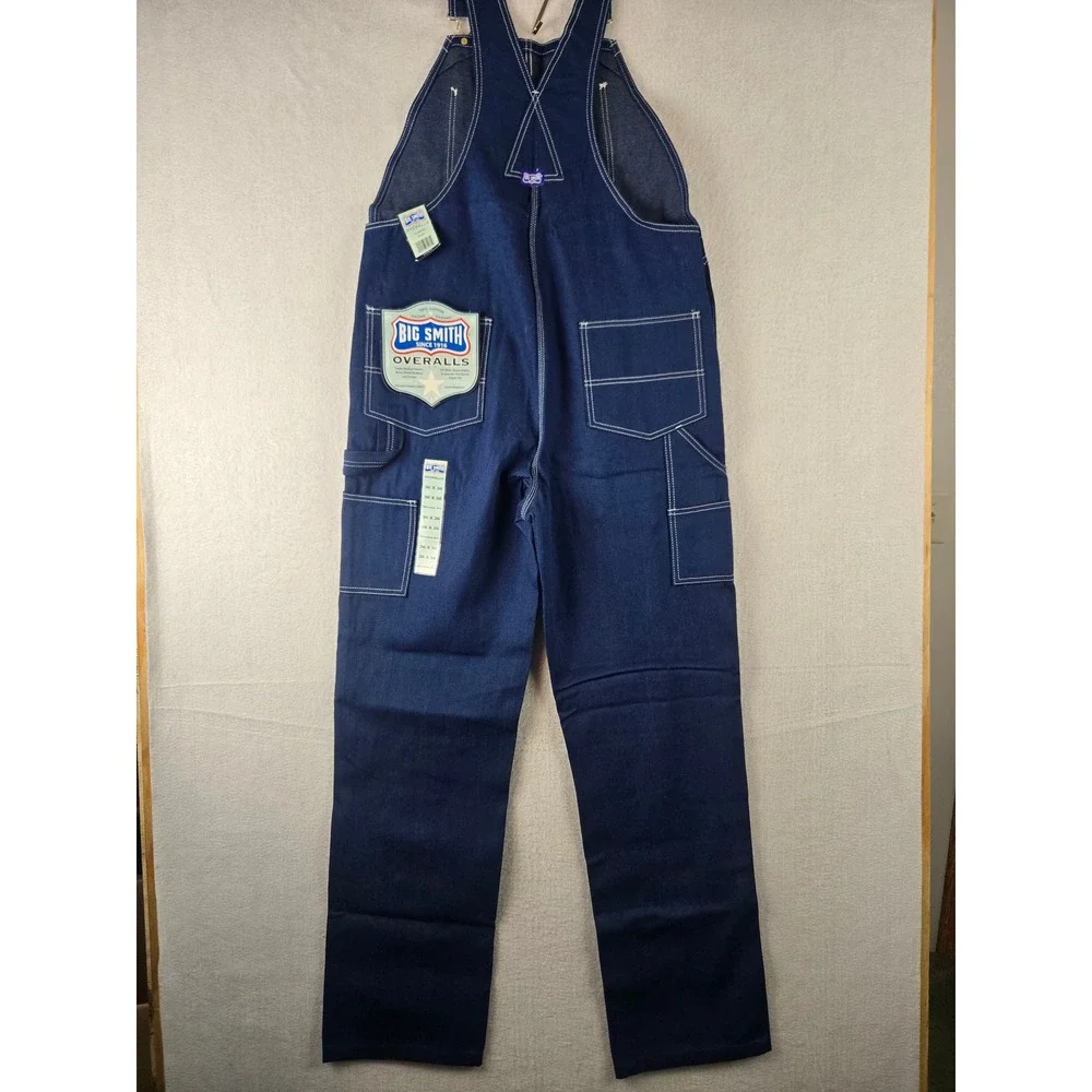 Big Smith Mens Denim Bib Overalls 36‎ x 36 Original Fit Blue